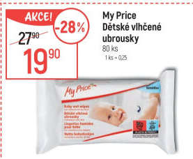 Vlhčené ubrousky dětské My Price