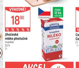 Jihočeské mléko plnotučné