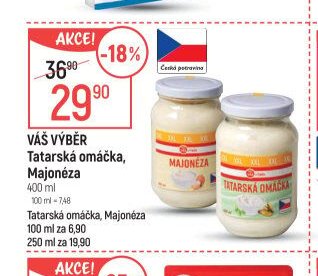 Váš Výběr Tatarská omáčka, Majonéza
