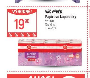 Váš výběr Papírové kapesníky