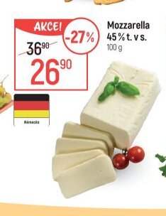 Mozzarella 45 % t. v s.