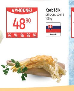 Korbáčik přírodní, uzené
