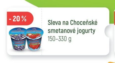 Sleva na Choceňské smetanové jogurty 150-330 g
