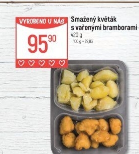 Smažený květák s vařenými brambory Globus
