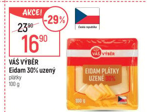 Sýr Eidam uzený 30% Váš Výběr