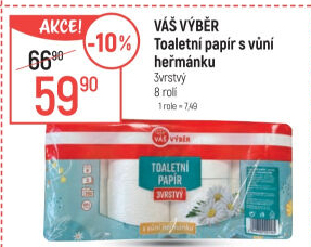 Toaletní papír 3vrstvý Váš Výběr