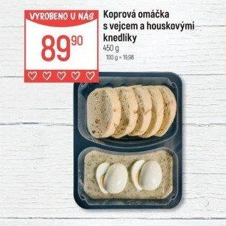 Koprová omáčka s vejcem a knedlíky Globus