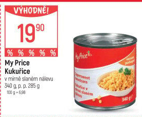 Kukuřice sterilovaná My Price