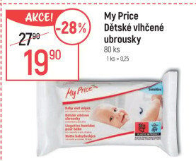 Vlhčené ubrousky dětské My Price