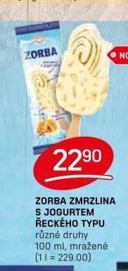 ZORBA ZMRZLINA S JOGURTEM ŘECKÉHO TYPU