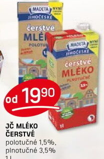 Mléko čerstvé Jihočeské Madeta