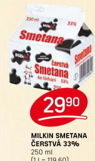 Smetana čerstvá Milkin 33%