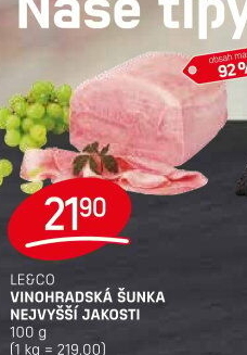 Šunka vinohradská nejvyšší jakosti LE&amp