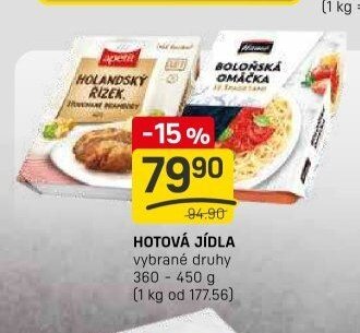 HOTOVÁ JÍDLA vybrané druhy 360-450 g
