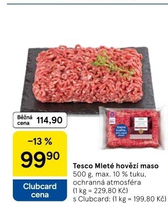 Hovězí mleté maso Tesco