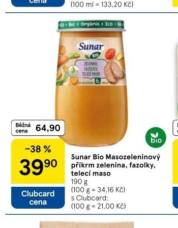 Sunar Bio Masozeleninový příkrm