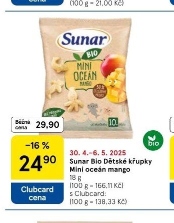 Sunar Bio Dětské křupky Mini oceán mango