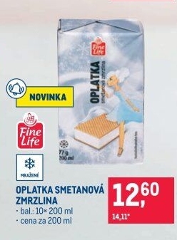 Smetanová zmrzlina oplatka Fine Life