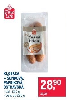 Šunková klobása Fine Life