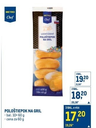 Sýr Pološtiepok na gril Metro Chef
