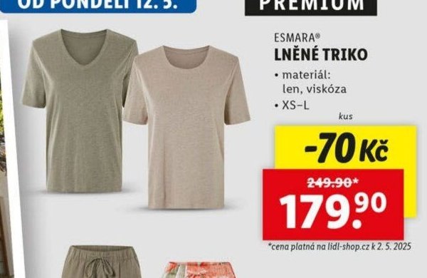 ESMARA LNĚNÉ TRIKO