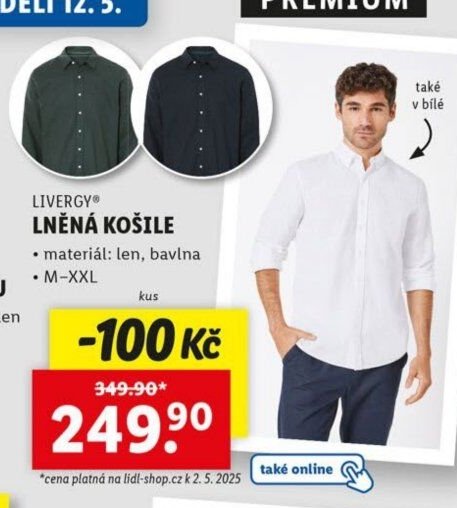 LIVERGY Lněná košile - Lidl akcniletaky.com