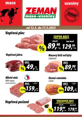 akční leták ZEMAN maso - uzeniny 12.5.2025-17.5.2025