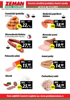 akční leták ZEMAN maso - uzeniny 12.5.2025-17.5.2025