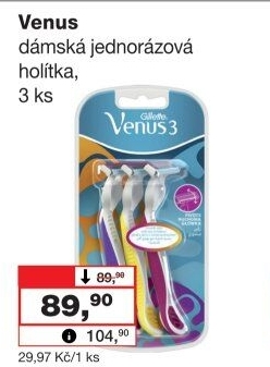Jednorázová holítka dámská Gillette Venus 3