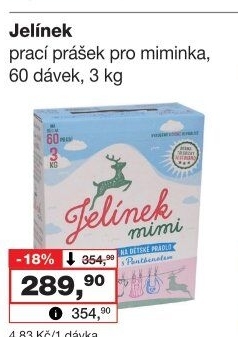 Prací prášek mýdlový Jelínek mimi Jelen