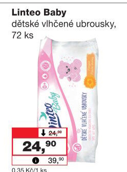 Vlhčené ubrousky dětské Linteo Baby