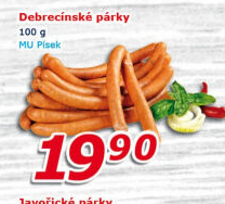 Párky debrecínské Maso uzeniny Písek