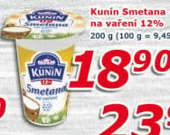 Smetana na vaření Mlékárna Kunín 12%