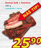 Uzený bok z komína Uzenářství Vávra