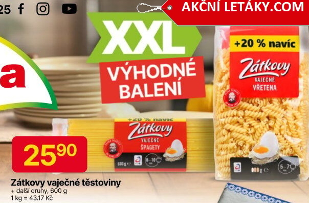 Těstoviny vaječné Zátkovy