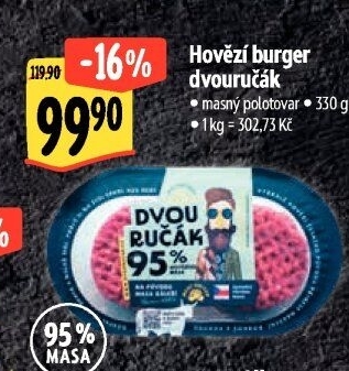 Hovězí burger dvouručák Láďa Grileman Kostelecké uzeniny