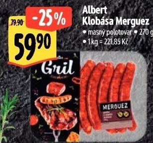 Klobása Merguez Albert Gril