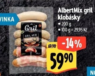 Klobásky Gril mix Albert Gril