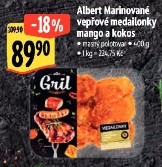 Marinované vepřové medailonky Albert Gril