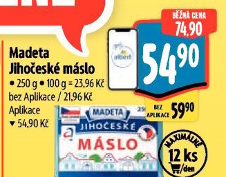 Máslo Jihočeské Madeta