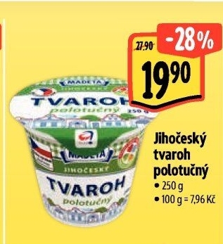 Tvaroh polotučný Jihočeský Madeta