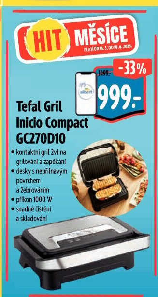 Gril Tefal Inicio Compact GC270D10