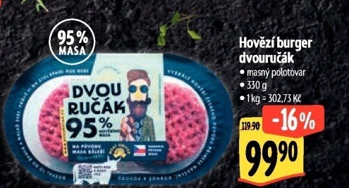 Hovězí burger dvouručák Láďa Grileman Kostelecké uzeniny