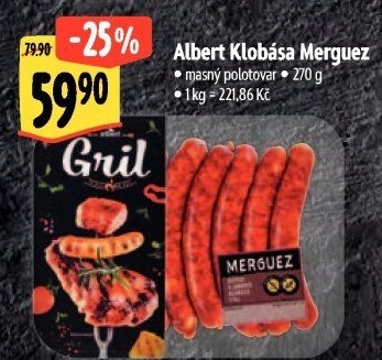 Klobása Merguez Albert Gril