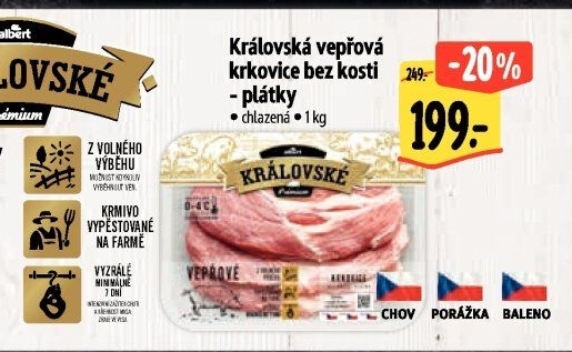 Královská vepřová krkovice bez kosti Premium Albert
