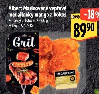 Marinované vepřové medailonky Albert Gril