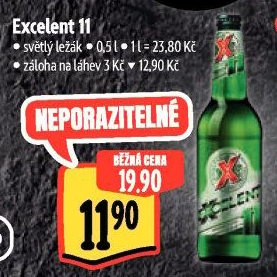 Pivo světlý ležák 11° Excelent