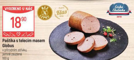 Paštika s telecím masem Játrovka Globus