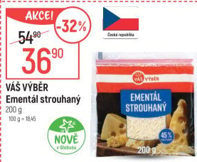 Sýr Ementál strouhaný Váš Výběr