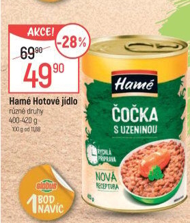 Čočka s klobásou Hamé - konzerva